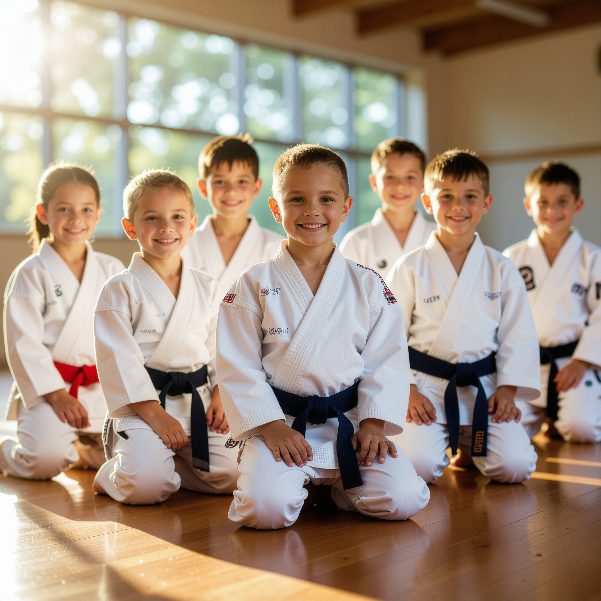 Kids, teens, and adults training together in Darfight Judo's Brooklyn dojo.
